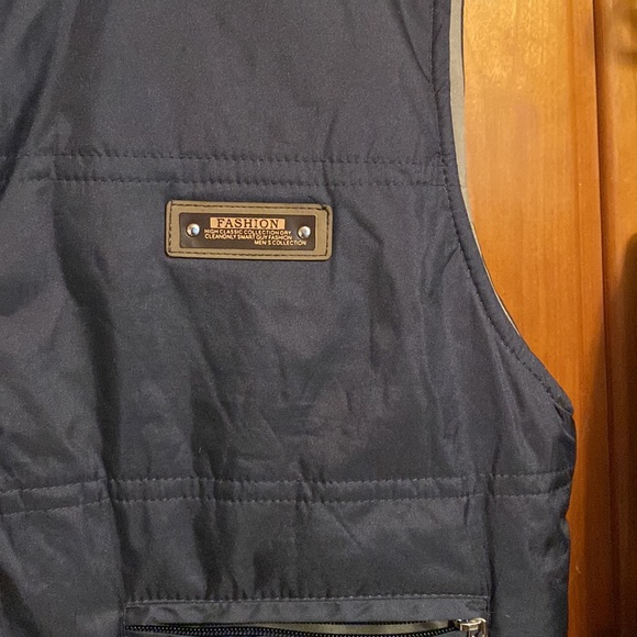 Fashion Mens Blue & Tan Vest - Picture 4 of 17